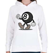 PRINTFASHION Biliárd golyó - Női kapucnis pulóver - Fehér női pulóver, kardigán