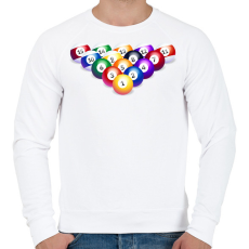PRINTFASHION Biliárdgolyók - Férfi pulóver - Fehér