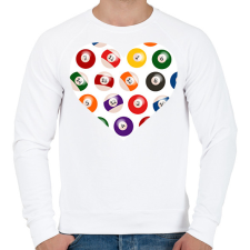 PRINTFASHION Biliárdos szív - Férfi pulóver - Fehér férfi pulóver, kardigán