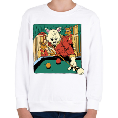 PRINTFASHION Biliárdozó macskák - Gyerek pulóver - Fehér