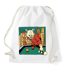 PRINTFASHION Biliárdozó macskák - Sportzsák, Tornazsák - Fehér tornazsák