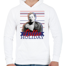 PRINTFASHION Billie Holiday - Férfi kapucnis pulóver - Fehér