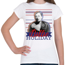 PRINTFASHION Billie Holiday - Női póló - Fehér női póló