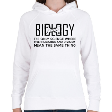 PRINTFASHION BIOLOGY - Női kapucnis pulóver - Fehér