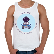 PRINTFASHION BIP BIP - El az útból, megvan a jogsim! - Férfi atléta - Fehér