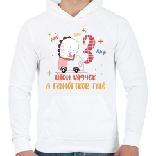 PRINTFASHION Bipp bipp, úton vagyok - Számmal - Férfi kapucnis pulóver - Fehér férfi pulóver, kardigán