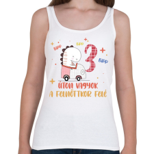 PRINTFASHION Bipp bipp, úton vagyok - Számmal - Női atléta - Fehér női trikó