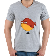 PRINTFASHION Bird - Férfi V-nyakú póló - Sport szürke férfi póló