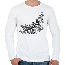 PRINTFASHION Bird & Tree drawing - Férfi hosszú ujjú póló - Fehér férfi póló