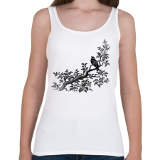 PRINTFASHION Bird & Tree drawing - Női atléta - Fehér női trikó