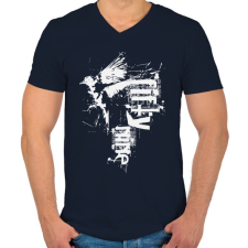 PRINTFASHION birdi59-02-01 - Férfi V-nyakú póló - Sötétkék férfi póló