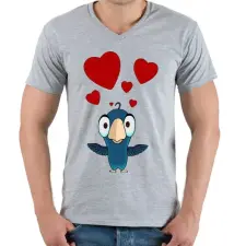 PRINTFASHION birdie - Férfi V-nyakú póló - Sport szürke férfi póló