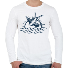 PRINTFASHION Birdy - Férfi hosszú ujjú póló - Fehér