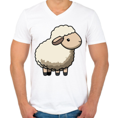 PRINTFASHION Birka - Férfi V-nyakú póló - Fehér