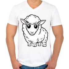 PRINTFASHION Birka - Férfi V-nyakú póló - Fehér férfi póló
