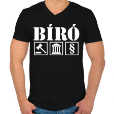 PRINTFASHION BÍró - Férfi V-nyakú póló - Fekete férfi póló