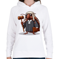 PRINTFASHION Bíró - Női kapucnis pulóver - Fehér női pulóver, kardigán