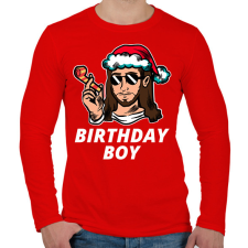 PRINTFASHION BIRTHDAY BOY - Férfi hosszú ujjú póló - Piros férfi póló
