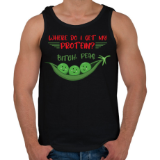 PRINTFASHION Bitch, peas - Férfi atléta - Fekete