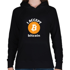 PRINTFASHION bitcoin6 - Női kapucnis pulóver - Fekete női pulóver, kardigán