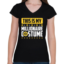 PRINTFASHION BITCOIN 4 EVER 38 - Női V-nyakú póló - Fekete női póló