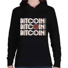 PRINTFASHION BITCOIN 4 EVER 54 - Női kapucnis pulóver - Fekete női pulóver, kardigán