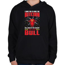 PRINTFASHION BITCOIN 4 EVER 55 - Gyerek kapucnis pulóver - Fekete