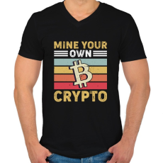 PRINTFASHION BITCOIN 4 EVER 56 - Férfi V-nyakú póló - Fekete