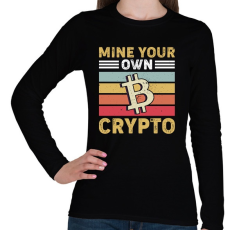 PRINTFASHION BITCOIN 4 EVER 56 - Női hosszú ujjú póló - Fekete