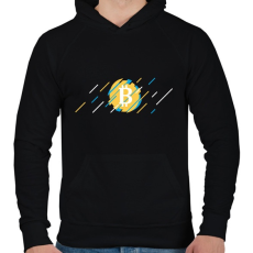 PRINTFASHION BITCOIN 4 EVER 64 - Férfi kapucnis pulóver - Fekete