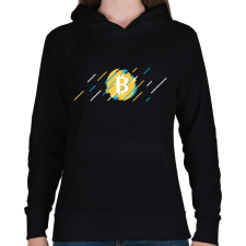 PRINTFASHION BITCOIN 4 EVER 64 - Női kapucnis pulóver - Fekete női pulóver, kardigán