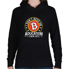 PRINTFASHION BITCOIN 4 EVER 70 - Női kapucnis pulóver - Fekete női pulóver, kardigán