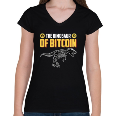 PRINTFASHION BITCOIN 4 EVER 73 - Női V-nyakú póló - Fekete