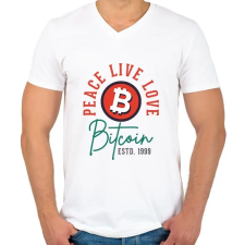 PRINTFASHION BITCOIN 4 EVER 79 - Férfi V-nyakú póló - Fehér férfi póló