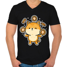 PRINTFASHION BITCOIN 4EVER 19 - Férfi V-nyakú póló - Fekete