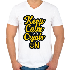 PRINTFASHION BITCOIN 4EVER - Férfi V-nyakú póló - Fehér férfi póló