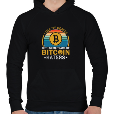 PRINTFASHION bitcoin 94 - Férfi kapucnis pulóver - Fekete férfi pulóver, kardigán