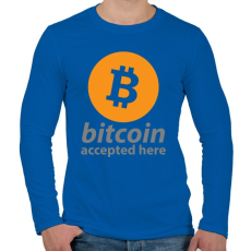 PRINTFASHION Bitcoin elfogadó - Férfi hosszú ujjú póló - Királykék