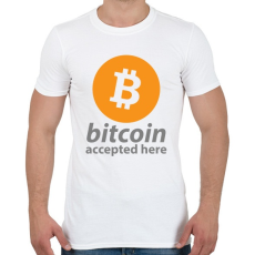 PRINTFASHION Bitcoin elfogadó - Férfi póló - Fehér