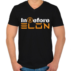 PRINTFASHION bitcoin Elon Musk - Férfi V-nyakú póló - Fekete