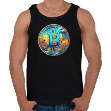 PRINTFASHION Bitcoin - Férfi atléta - Fekete atléta, trikó