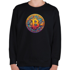 PRINTFASHION Bitcoin - Gyerek pulóver - Fekete