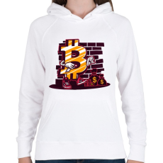 PRINTFASHION Bitcoin király - Női kapucnis pulóver - Fehér