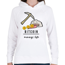 PRINTFASHION bitcoin mining - Női kapucnis pulóver - Fehér