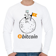 PRINTFASHION bitcoin moon - Férfi pulóver - Fehér férfi pulóver, kardigán