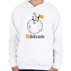 PRINTFASHION bitcoin moon - Gyerek kapucnis pulóver - Fehér