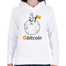 PRINTFASHION bitcoin moon - Női kapucnis pulóver - Fehér