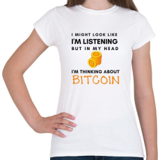 PRINTFASHION Bitcoin My Head - Női póló - Fehér