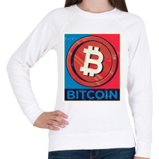 PRINTFASHION Bitcoin - Női pulóver - Fehér női pulóver, kardigán