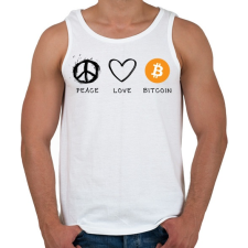 PRINTFASHION Bitcoin Peace - Férfi atléta - Fehér atléta, trikó